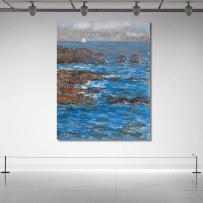Scogliere E Mare Appeldore Childe Hassam chs12 quadro stampato su tela