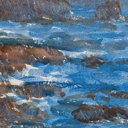 Scogliere E Mare Appeldore Childe Hassam chs12 quadro stampato su tela
