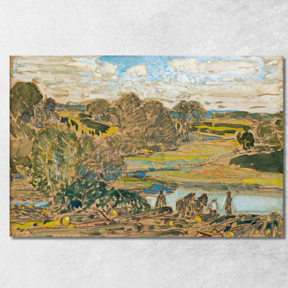 Paesaggio Esteso Con Fiume Childe Hassam chs17 quadro stampato su tela