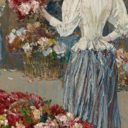 Ragazza Dei Fiori Childe Hassam chs21 quadro stampato su tela