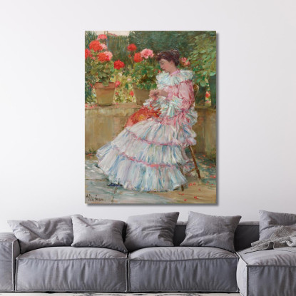 Gerani Childe Hassam chs23 quadro stampato su tela