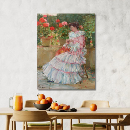 Gerani Childe Hassam chs23 quadro stampato su tela