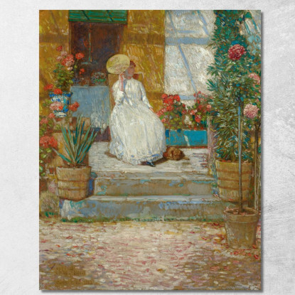 Al Sole Childe Hassam chs28 quadro stampato su tela