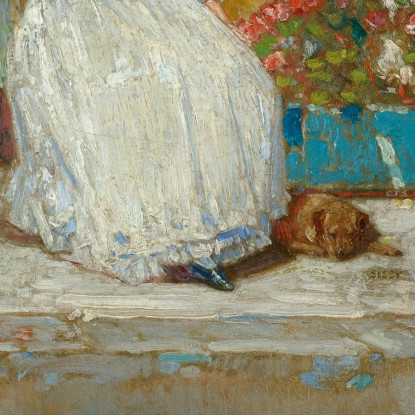 Al Sole Childe Hassam chs28 quadro stampato su tela