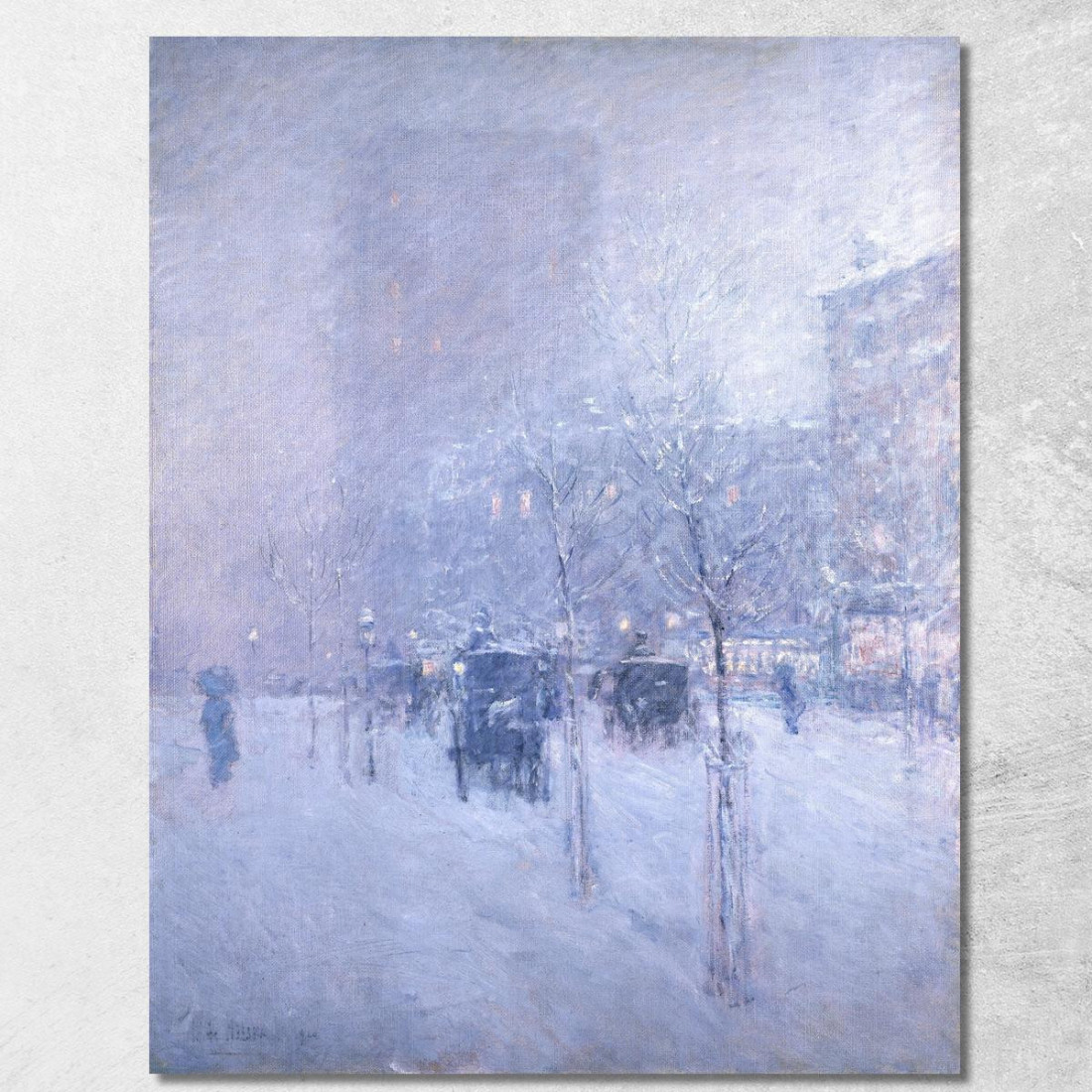 Tardo Pomeriggio Invernale A New York Childe Hassam chs31 quadro stampato su tela