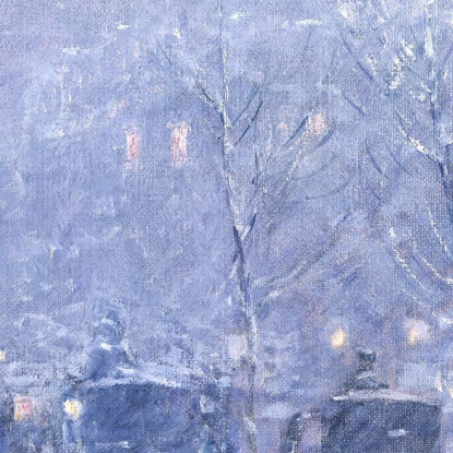 Tardo Pomeriggio Invernale A New York Childe Hassam chs31 quadro stampato su tela