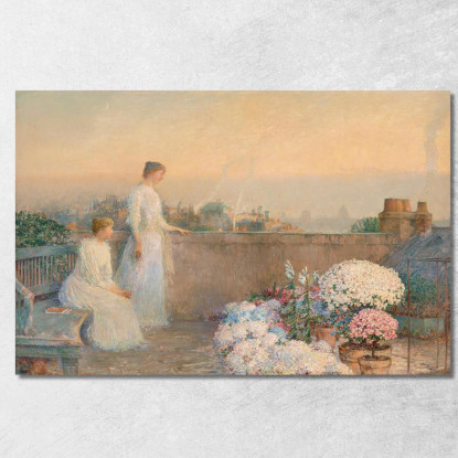 Crepuscolo Childe Hassam chs32 quadro stampato su tela