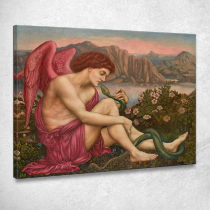 L'Angelo Con Il Serpente Evelyn De Morgan emg33 quadro stampato su tela