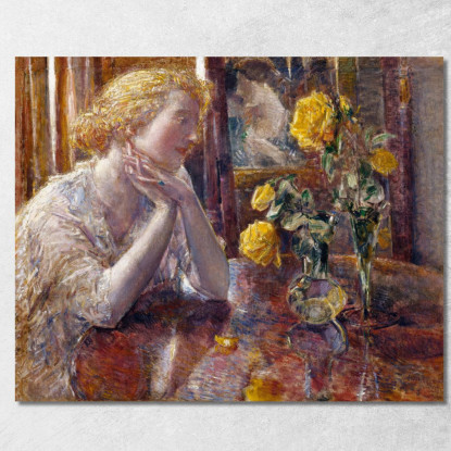 Maresciallo Niel Roses Childe Hassam chs36 quadro stampato su tela