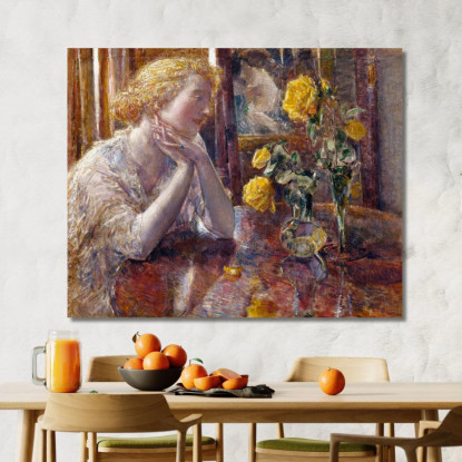 Maresciallo Niel Roses Childe Hassam chs36 quadro stampato su tela