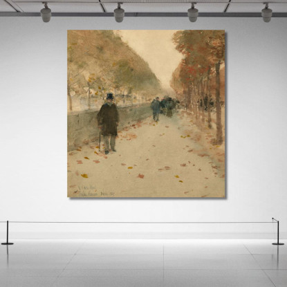 Quai Du Louvre Childe Hassam chs55 quadro stampato su tela