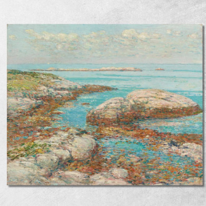 Rocce Ad Appledore Mattina Childe Hassam chs59 quadro stampato su tela