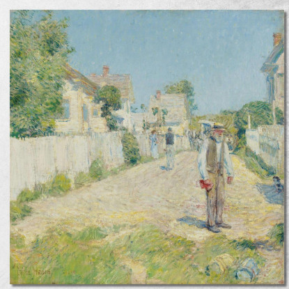 Strada A Gloucester Childe Hassam chs67 quadro stampato su tela