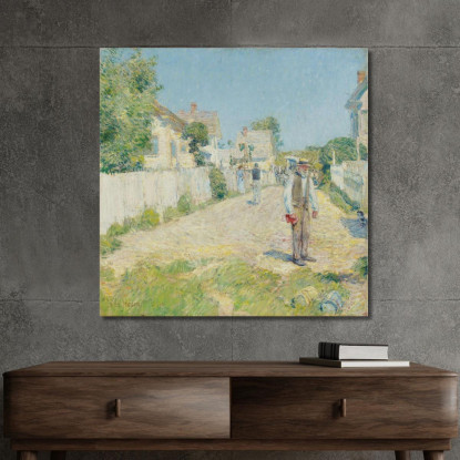 Strada A Gloucester Childe Hassam chs67 quadro stampato su tela