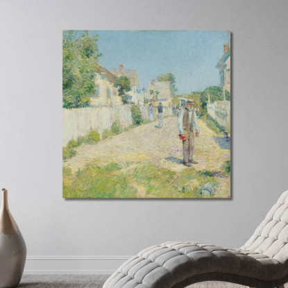 Strada A Gloucester Childe Hassam chs67 quadro stampato su tela