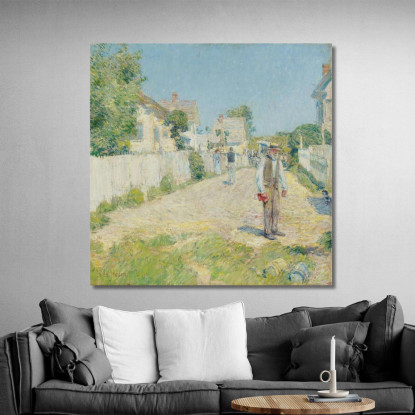Strada A Gloucester Childe Hassam chs67 quadro stampato su tela
