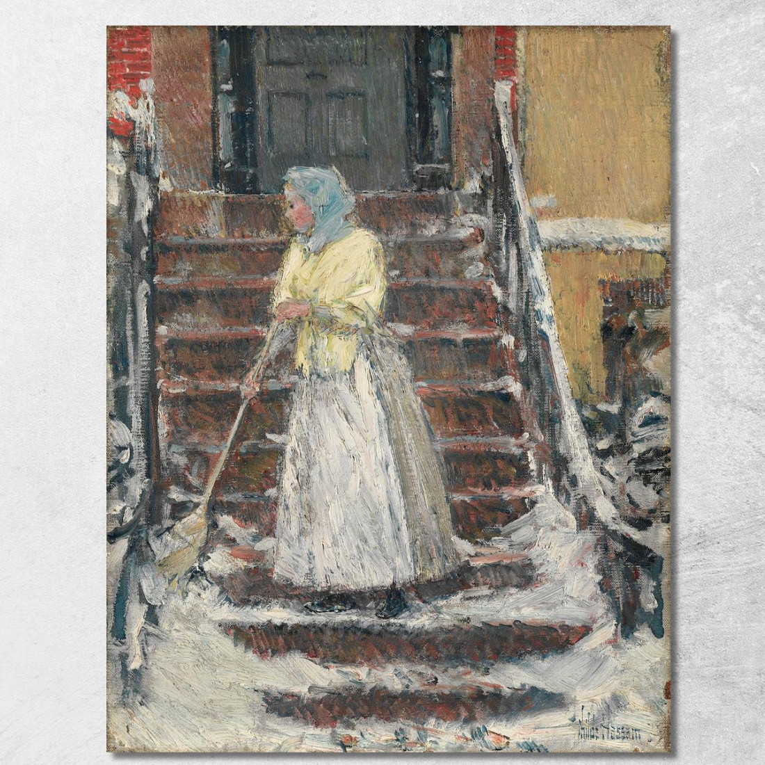 Spazzare La Neve Childe Hassam chs71 quadro stampato su tela