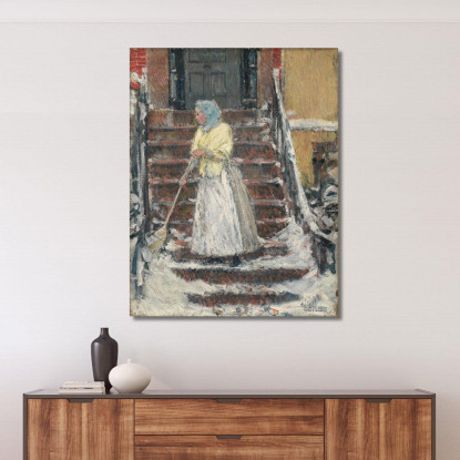 Spazzare La Neve Childe Hassam chs71 quadro stampato su tela