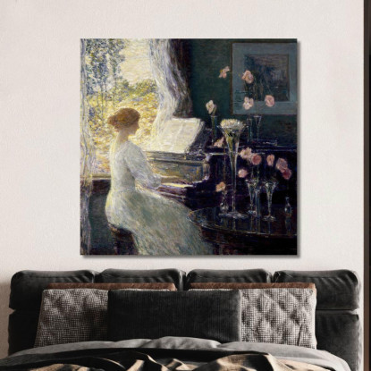 La Sonata Childe Hassam chs83 quadro stampato su tela