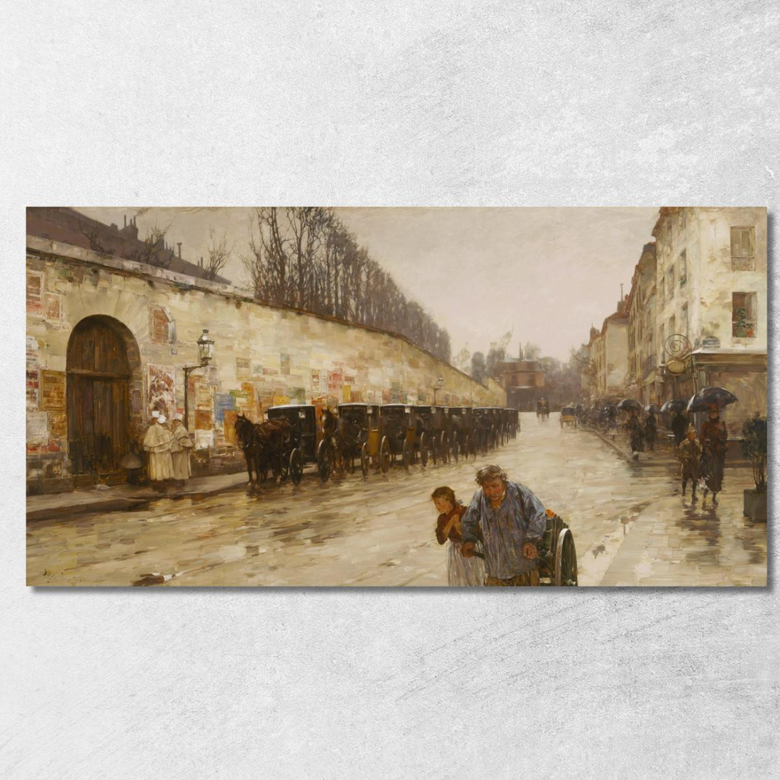 Un Acquazzone Rue Bonaparte Childe Hassam chs88 quadro stampato su tela