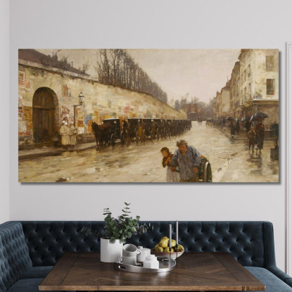 Un Acquazzone Rue Bonaparte Childe Hassam chs88 quadro stampato su tela