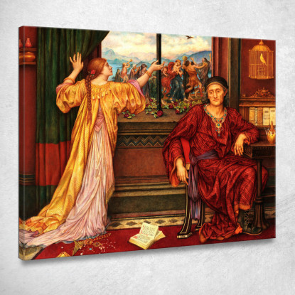 La Gabbia Dorata Evelyn De Morgan emg40 quadro stampato su tela