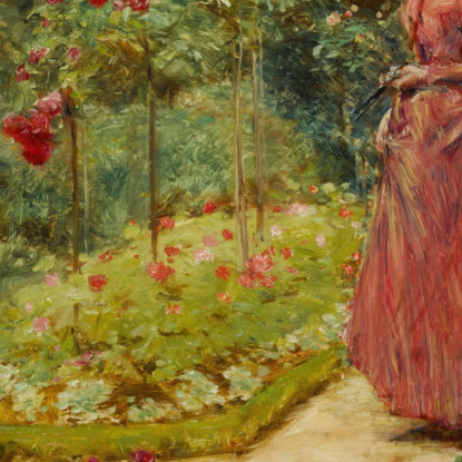 Donna Che Taglia Le Rose In Un Giardino Childe Hassam chs91 quadro stampato su tela