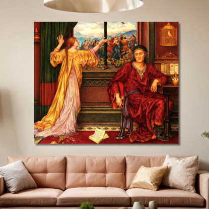 La Gabbia Dorata Evelyn De Morgan emg40 quadro stampato su tela