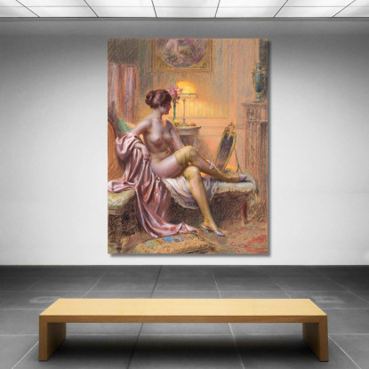 Toilette Dalla Lampada Delphin Enjolras dej17 quadro stampato su tela