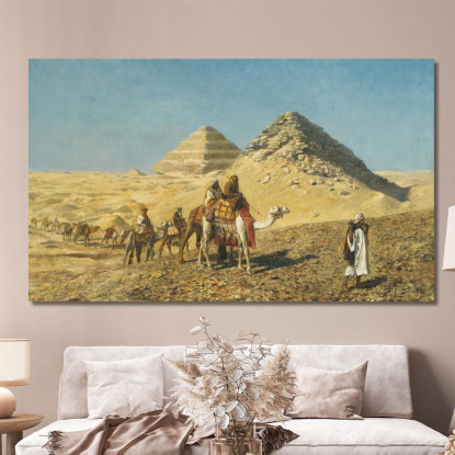 Carovana Di Cammelli Tra Le Piramidi Egitto Edwin Lord Weeks elw11 quadro stampato su tela