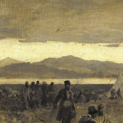 Campo Di Prima Mattina Vicino Alla Riva Del Lago Urumiyah Edwin Lord Weeks elw15 quadro stampato su tela