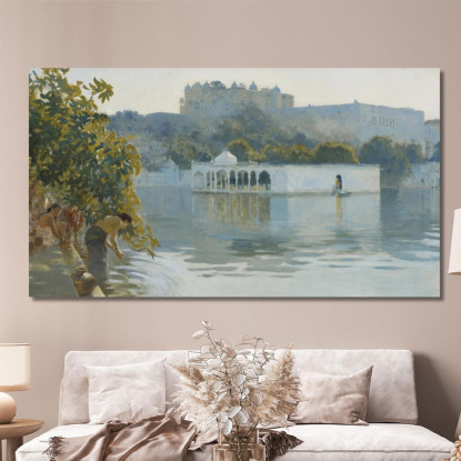 Lago Di Oodeypore India Edwin Lord Weeks elw24 quadro stampato su tela