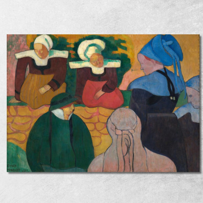 Donne Bretoni Al Muro Emile Bernard ebr7 quadro stampato su tela