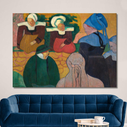 Donne Bretoni Al Muro Emile Bernard ebr7 quadro stampato su tela