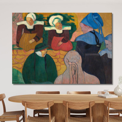 Donne Bretoni Al Muro Emile Bernard ebr7 quadro stampato su tela