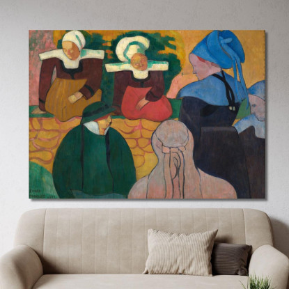 Donne Bretoni Al Muro Emile Bernard ebr7 quadro stampato su tela