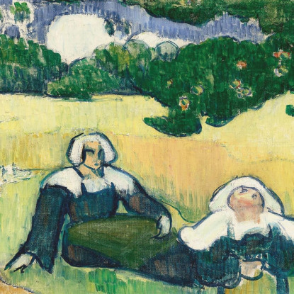 Bretoni In Un Campo O In Un Raccolto Emile Bernard ebr10 quadro stampato su tela