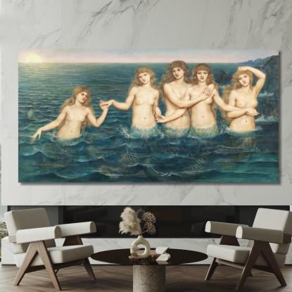 Le Fanciulle Del Mare Evelyn De Morgan emg51 quadro stampato su tela