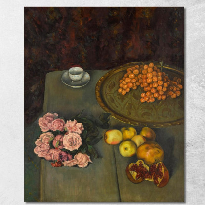 Natura Morta Con Rose E Frutti Emile Bernard ebr29 quadro stampato su tela