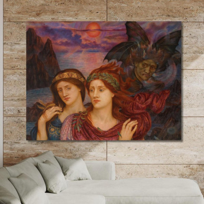 La Visione Evelyn De Morgan emg55 quadro stampato su tela