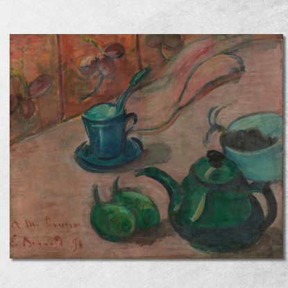 Natura Morta Con Teiera Tazza E Frutta Emile Bernard ebr44 quadro stampato su tela