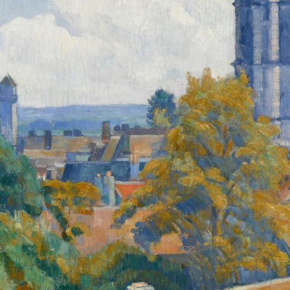 Vista Di Tonnerre Con La Chiesa Di Notre Dame Emile Bernard ebr53 quadro stampato su tela