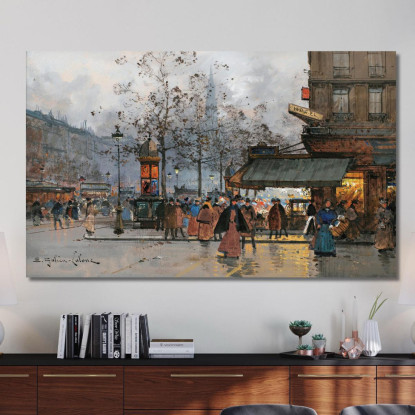 Boulevard Vivace A Parigi Eugène Galien-Laloue egl7 quadro stampato su tela