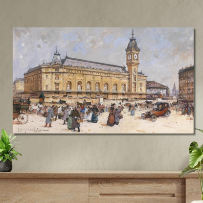 Gare De Lyon Eugène Galien-Laloue egl13 quadro stampato su tela