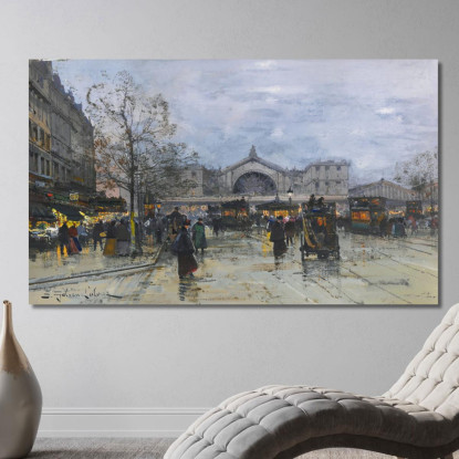 La Stazione Orientale Eugène Galien-Laloue egl15 quadro stampato su tela