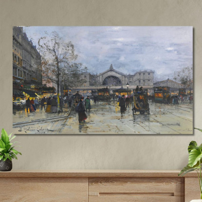 La Stazione Orientale Eugène Galien-Laloue egl15 quadro stampato su tela