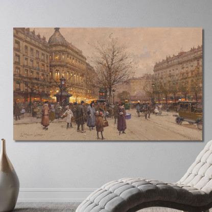 Il Viale Verso Il Ponte Eugène Galien-Laloue egl25 quadro stampato su tela