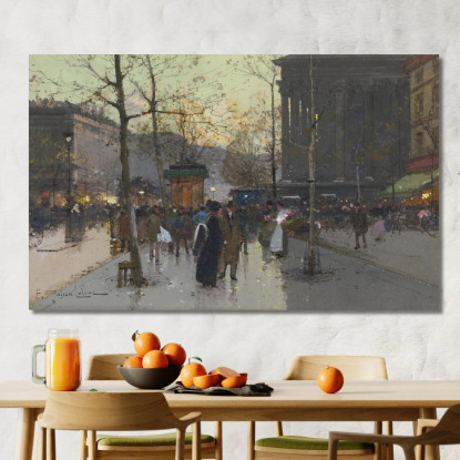 Mercato Dei Fiori Della Madeleine Eugène Galien-Laloue egl44 quadro stampato su tela