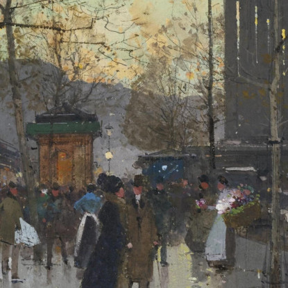 Mercato Dei Fiori Della Madeleine Eugène Galien-Laloue egl44 quadro stampato su tela