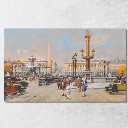 Piazza Della Concordia Eugène Galien-Laloue egl52 quadro stampato su tela